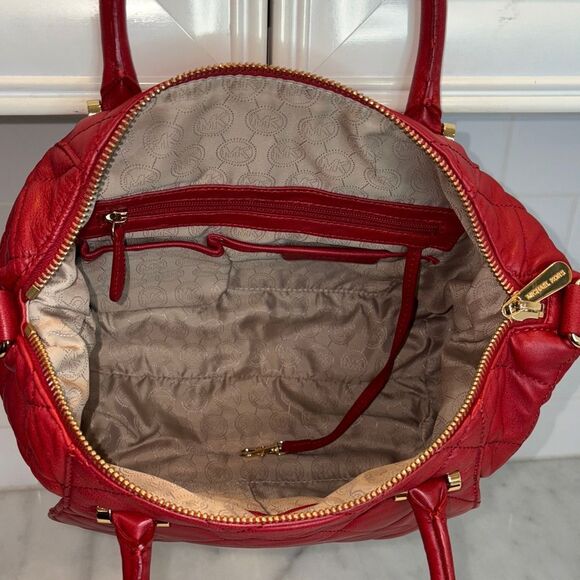 Michael Kors Bag Purse Handbag Leather Fulton Quilted Soft Crossbody Satchel Bag - Picture 13 of 16